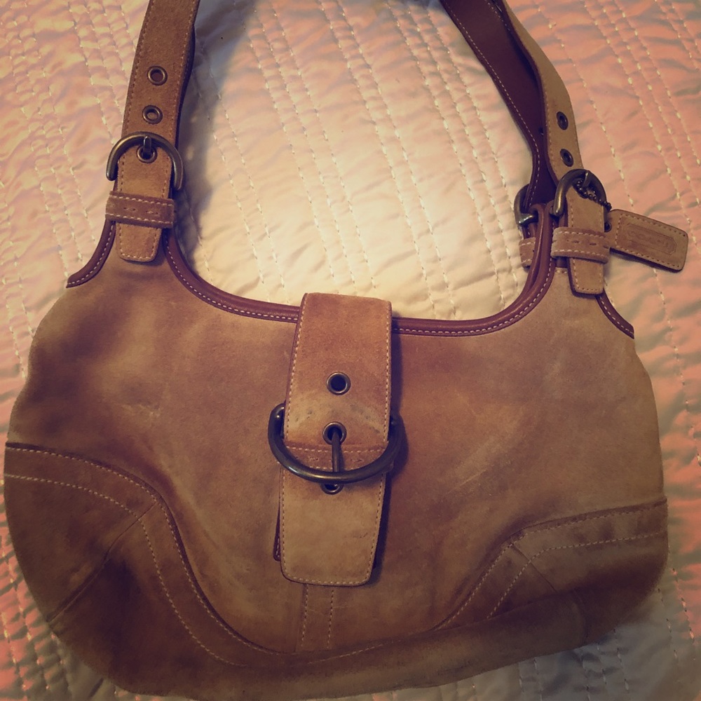 Medium Suede Coach Bag